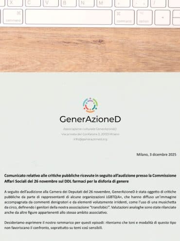 comunicato sulle critiche e i commenti diffamatori ricevuti a seguito di audizione alla camera