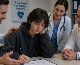 una ragazza firma il consenso informato per fare la transizione di genere