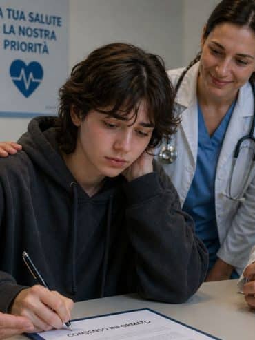 una ragazza firma il consenso informato per fare la transizione di genere