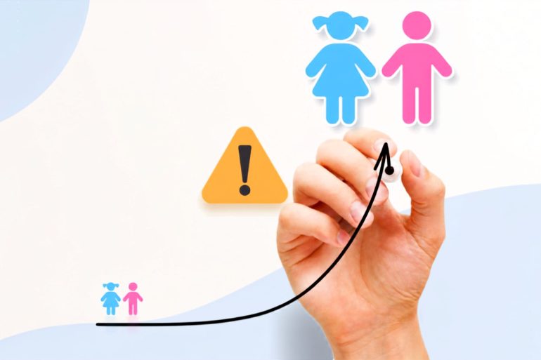 grafico che mostra aumento casi bambini trans